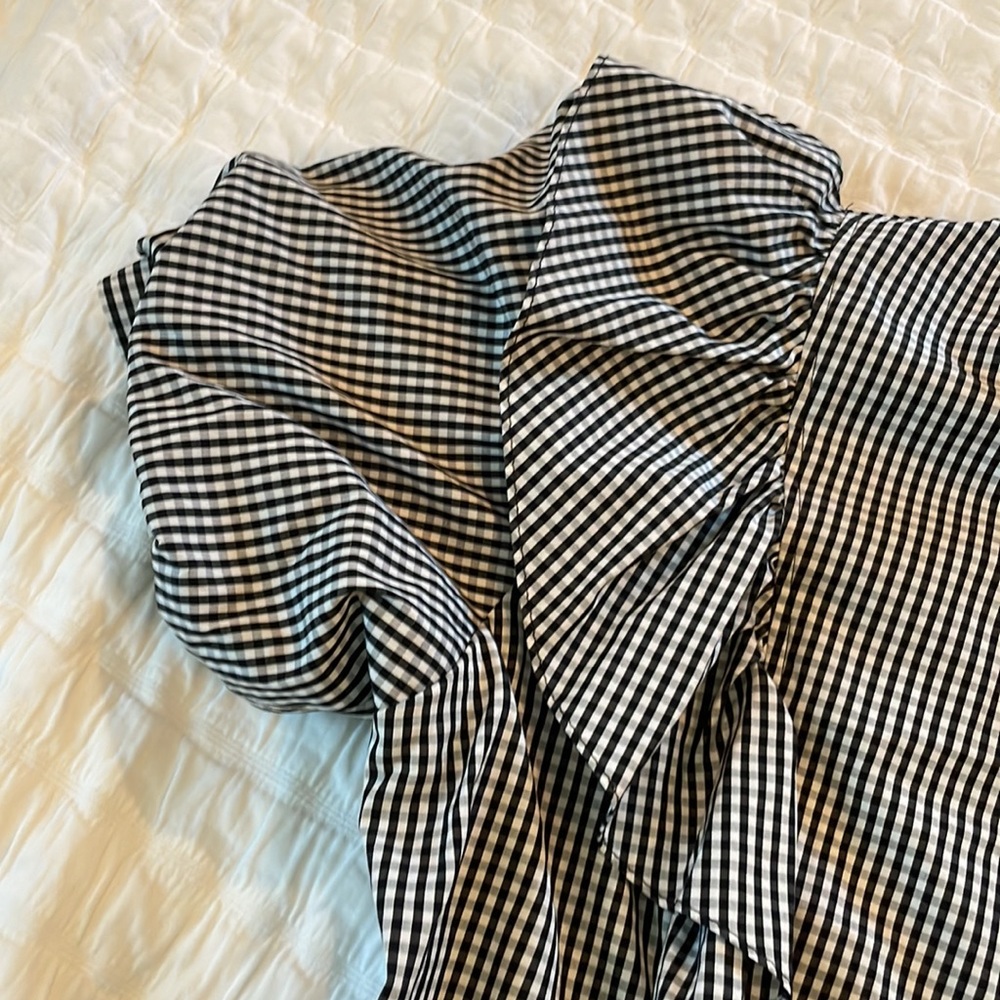 Hunter Bell Gingham Ruffle Button Down Top - image 2
